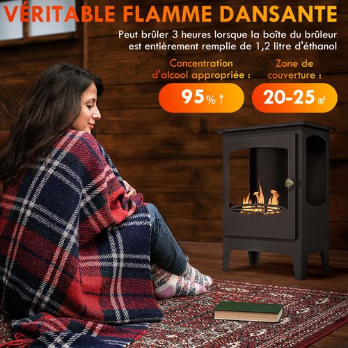Cheminée Bioéthanol Sur Pieds Melany Noire