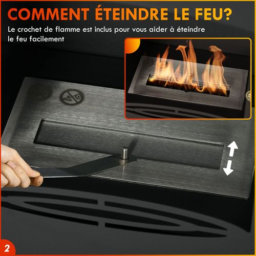 Cheminée Bioéthanol Sur Pieds Melany Noire