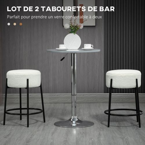 Lot De 2 Tabourets De Bar Tabouret De Bar Milan Noir Et Blanc