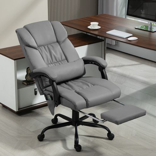 Fauteuil De Bureau Direction Massant Inclinable Réglable Gris