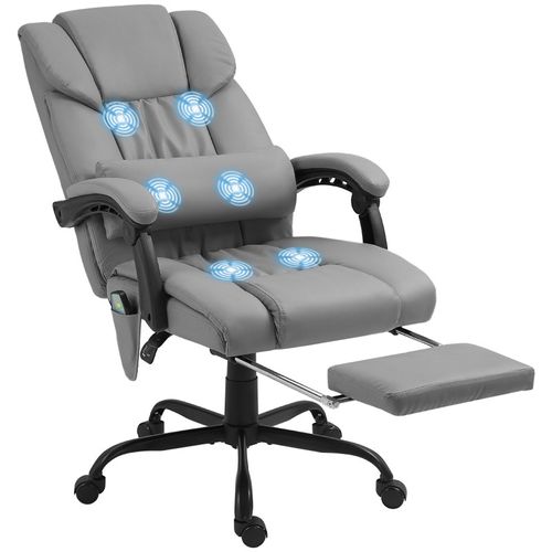 Fauteuil De Bureau Direction Massant Inclinable Réglable Gris