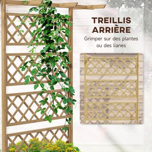 Jardinière Avec Treillis Pergola Bois Sapin Pré-huilé
