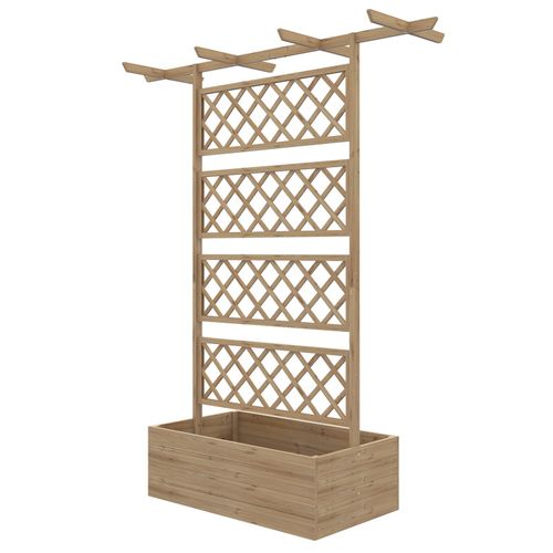Jardinière Avec Treillis Pergola Bois Sapin Pré-huilé