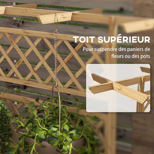 Jardinière Avec Treillis Pergola Bois Sapin Pré-huilé