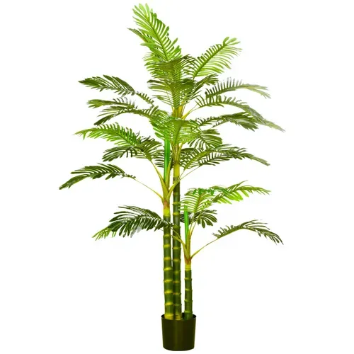 Palmier Areca Artificiel Hauteur 190 Cm Avec 30 Grandes Feuilles En Plastique Pot Inclus
