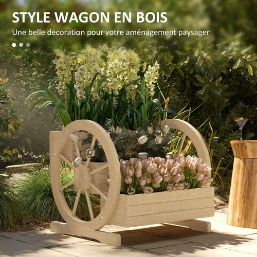 Jardinière Sur Pied Carré Potager 3 étages Style Rustique Chic