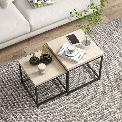 Lot De 3 Tables Basses Gigognes Carrées Encastrables