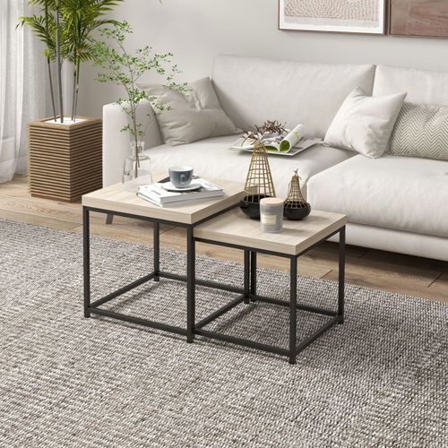 Lot De 3 Tables Basses Gigognes Carrées Encastrables