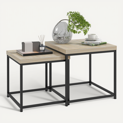 Lot De 3 Tables Basses Gigognes Carrées Encastrables