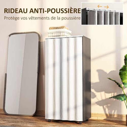 Armoire Penderie Sur Roulettes Widow Noire Et Grise