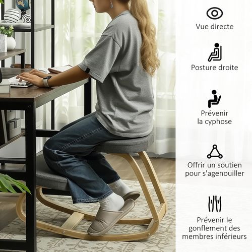 Chaise Ergonomique à Genoux Cabor Grise 