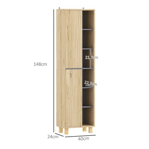 Meuble Colonne Étagère Salle De Bain Robby Bois Naturel