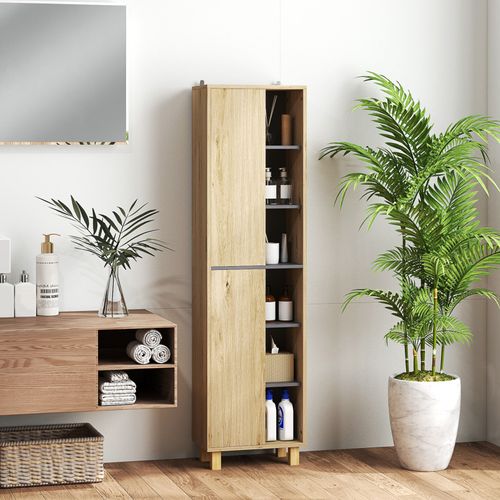Meuble Colonne Étagère Salle De Bain Robby Bois Naturel