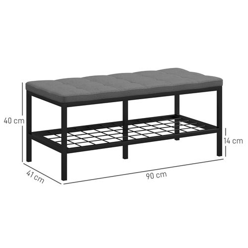 Banc à Chaussures Braky Gris Et Noir
