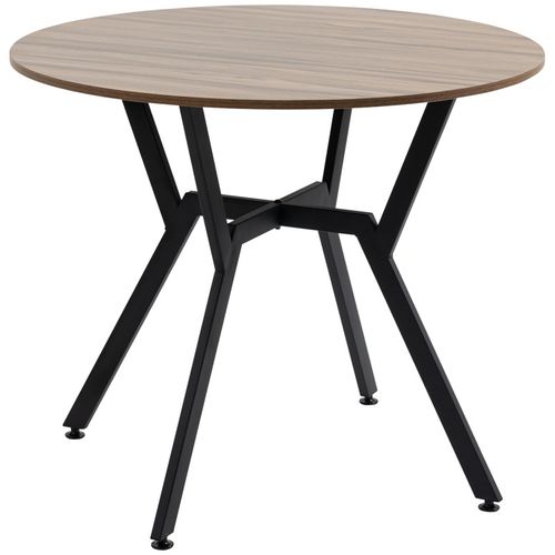 Table Ronde Design Endson Noir Et Aspect Noyer