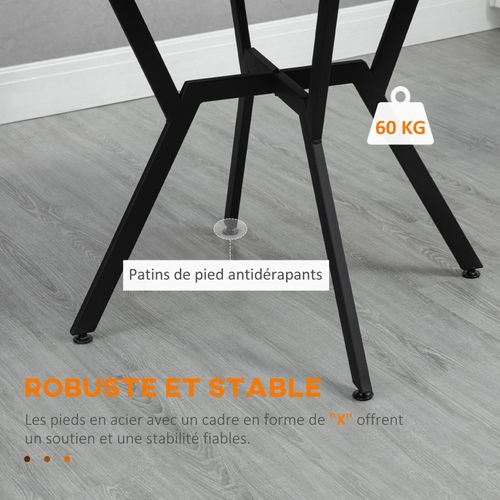 Table Ronde Design Endson Noir Et Aspect Noyer