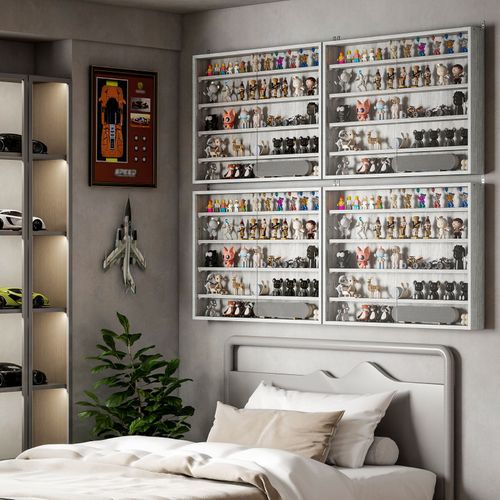 Vitrine Murale 2 Portes Verre Mamine Grise