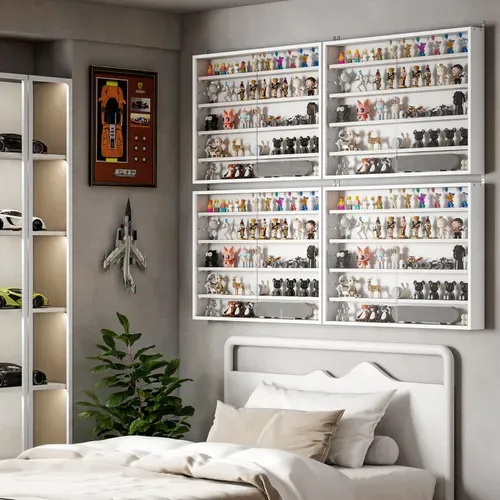 Vitrine Murale 2 Portes Verre Bajine Blanc Uni