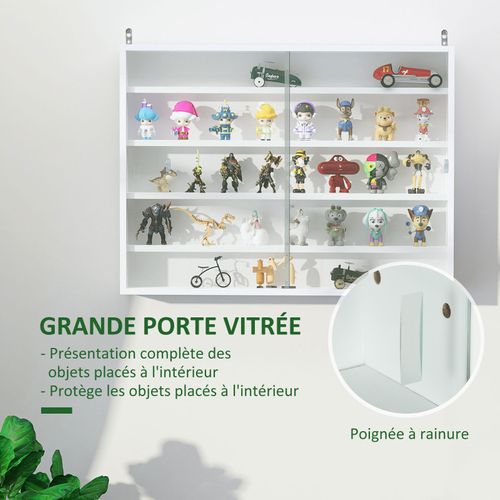 Vitrine Murale 2 Portes Verre Bajine Blanc Uni