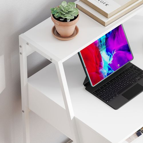 Bureau Secrétaire Multi-rangement Melya Blanc
