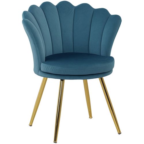 Chaise Design Coquillage Giulietta Velours Bleu