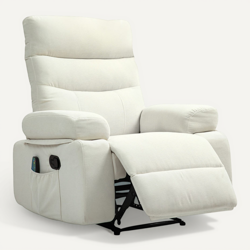 Fauteuil De Massage Inclinable Chauffant Vittorio Blanc Cassé