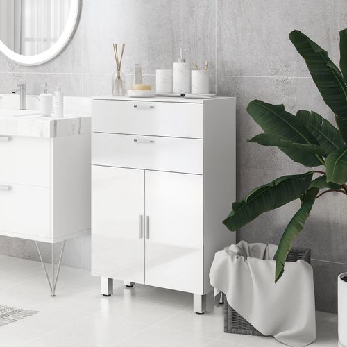 Meuble Bas Salle De Bain Renato Blanc Laqué