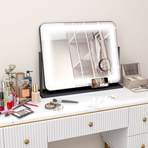 Miroir Lumineux LED 3 Modes D'éclairage Lumea Port Charge USB
