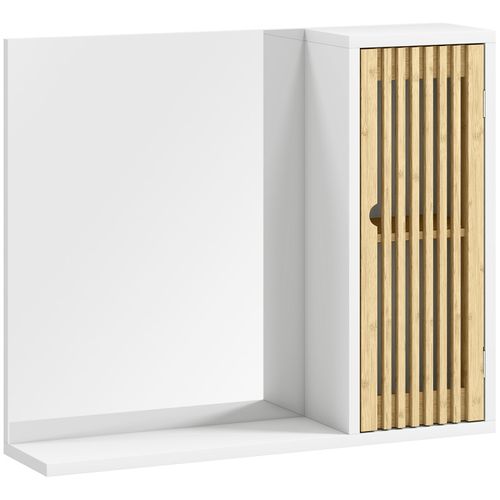 Armoire Miroir Salle De Bain Nilo Bambou Blanc