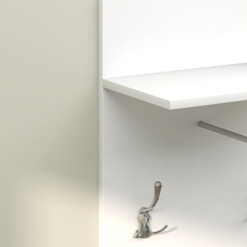 Porte-manteau Mural étagère Alu Isabela Blanc