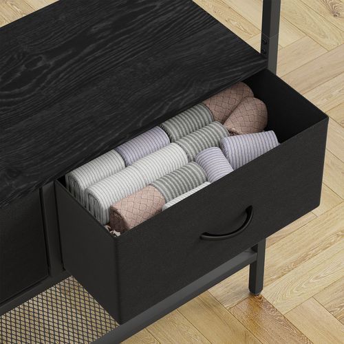 Porte-manteau Vestiaire D'entrée Multi-rangement Kurt Noir