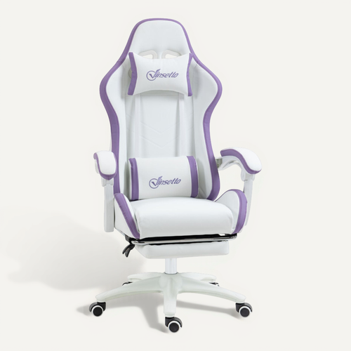 Chaise De Bureau Gaming Inclinable Vino Blanche Et Mauve