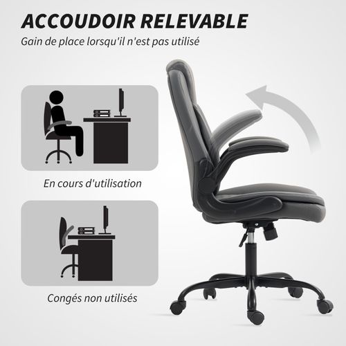 Chaise De Bureau Design Chesterfield Dante Gris Foncé