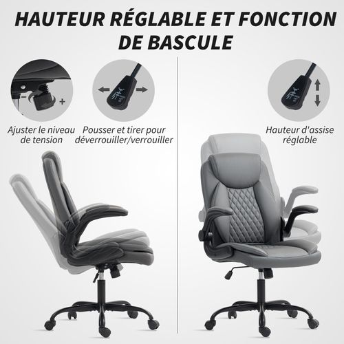 Chaise De Bureau Design Chesterfield Dante Gris Foncé