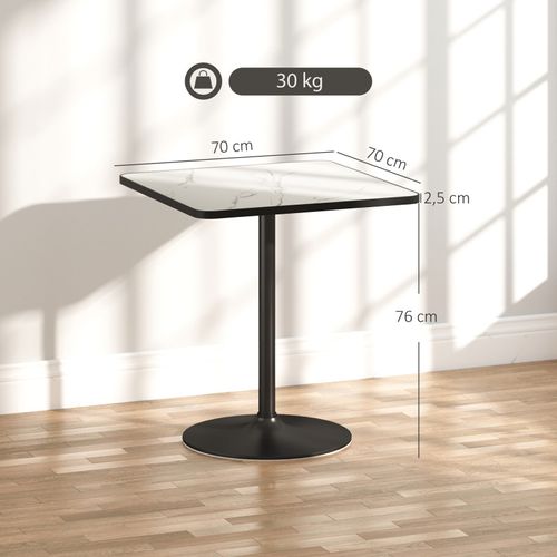 Table à Manger 4 Personnes Marbela Effet Marbre Blanc Et Noir
