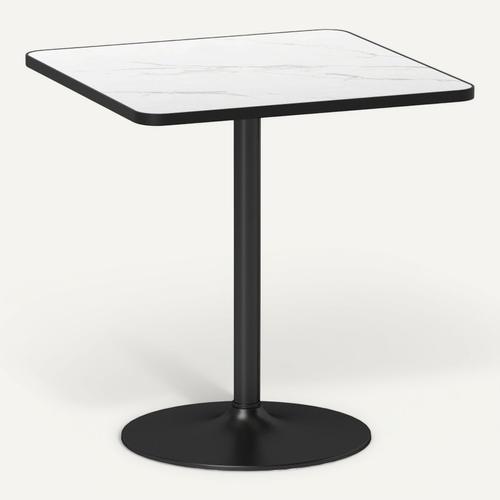Table à Manger 4 Personnes Marbela Effet Marbre Blanc Et Noir