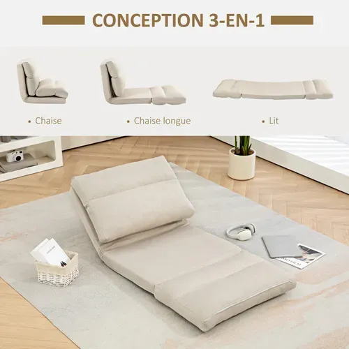 Fauteuil Convertible 3-en-1 Tasius Beige