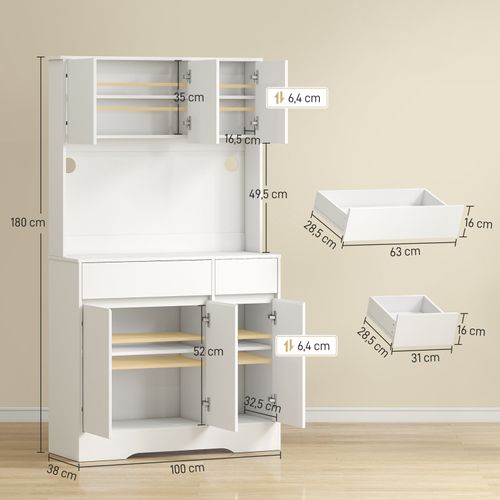 Buffet Haut Design LED Ninety Blanc