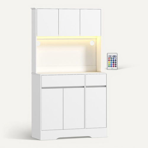 Buffet Haut Design LED Ninety Blanc