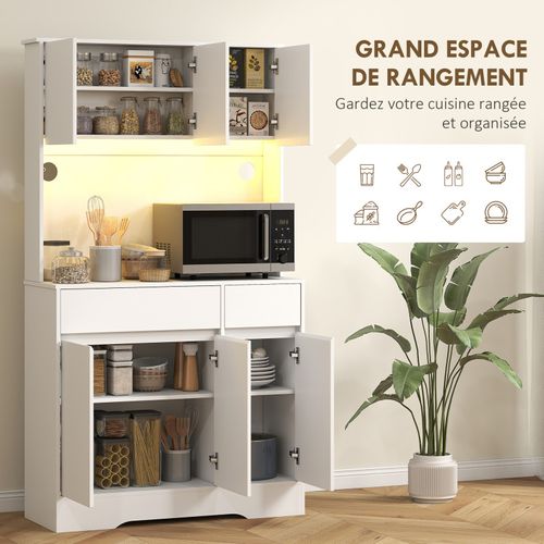 Buffet Haut Design LED Ninety Blanc