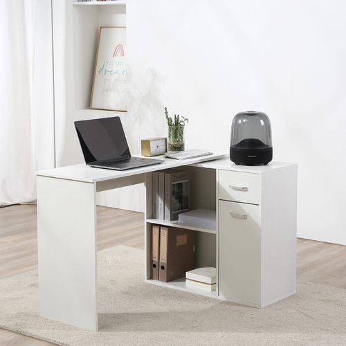 Bureau D’angle Modulable Avec Rangements Matoo Blanc