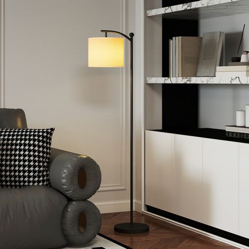 Lampadaire Réglable Avec Télécommande Dimmy Noir Et Crème