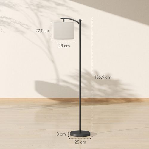 Lampadaire Réglable Avec Télécommande Dimmy Noir Et Crème