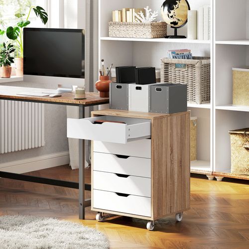 Caisson De Bureau Swiss Blanc Et Effet Bois
