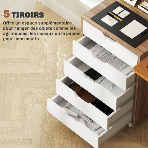 Caisson De Bureau Swiss Blanc Et Effet Bois