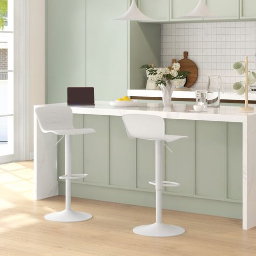 Lot De 2 Tabourets De Bar Réglables Tabatah Blancs