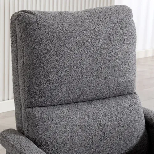 Fauteuil Massant Xandor Relaxation Confort Inclinable Repose-pieds Tissu Polaire Gris Clair