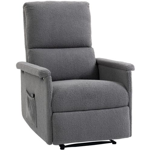 Fauteuil Massant Xandor Relaxation Confort Inclinable Repose-pieds Tissu Polaire Gris Clair