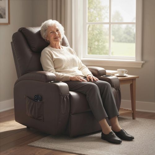 Fauteuil Releveur électrique Avenix Confort Premium Détente Télécommande Chocolat Foncé