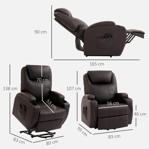 Fauteuil Releveur électrique Avenix Confort Premium Détente Télécommande Chocolat Foncé